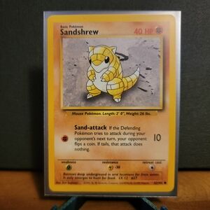 Pokemon Sandshrew Card - Yellow and Brown